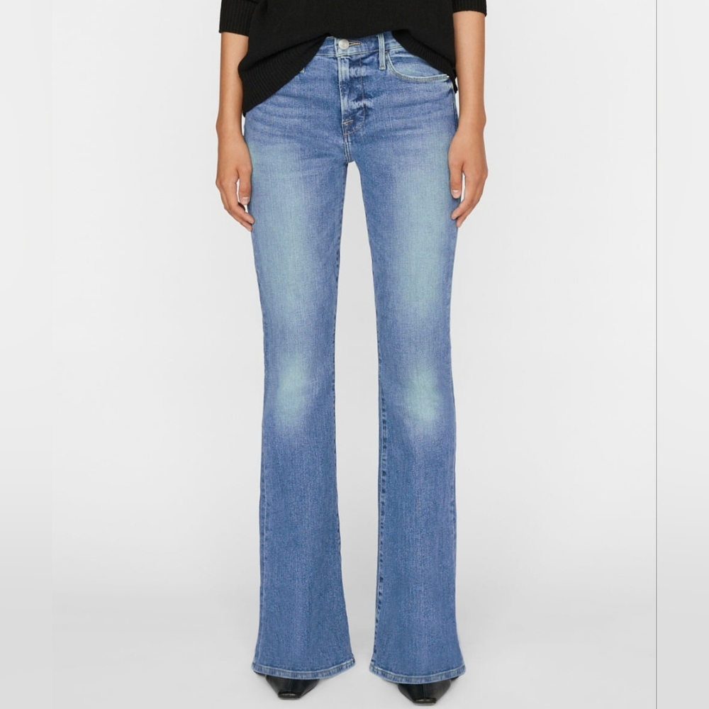 NWT FRAME Medium Cairo Wash Le High Flare Leg Jeans - Picture 2 of 5